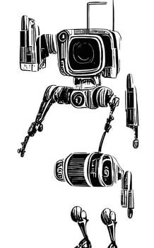 Robot Concept Art Assets Sci-Fri Collection Vol. 1 vector