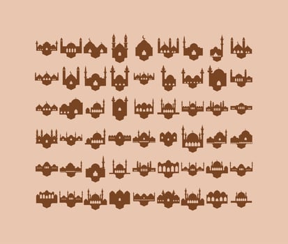 Set of Abstract Mosque Illustration vector