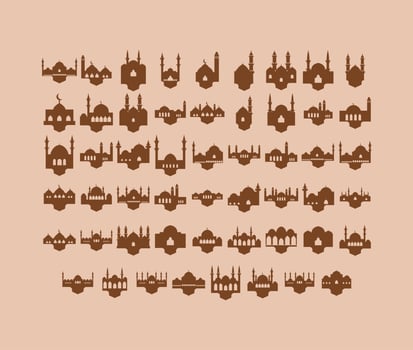 Set of Abstract Mosque Illustration vector
