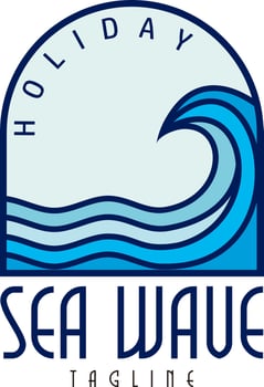 ocean waves illustration logo vector