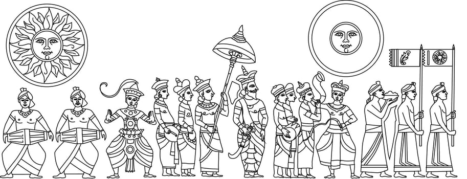 Sri Lankan Traditional Kandy perahara vector