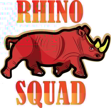 rhino vector logo design mascot with modern illustration concept style for badge, emblem and t-shirt printing.