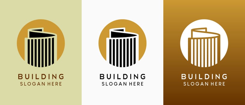 Building logo design in creative concept s shape in circle vector