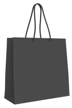 Blank black shopping bag mockup png