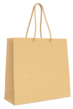 Blank paper shopping bag mockup png
