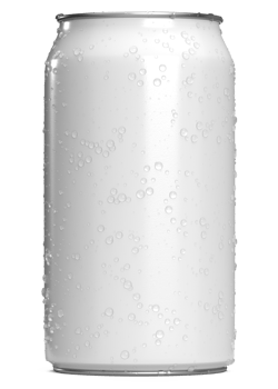 Realistic Cans white with water drops for mock-up. Soda can mock up. png
