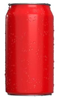 Realistic Cans red with water drops for mock-up. Soda can mock up. png