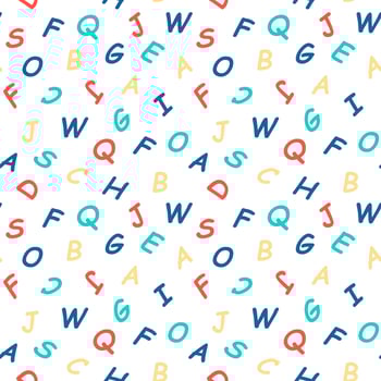 Seamless Pattern Alphabet, Back to School vector