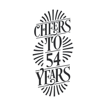 54 years vintage birthday celebration, Cheers to 54 years vector