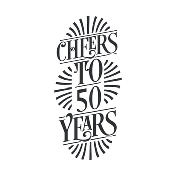 50 years vintage birthday celebration, Cheers to 50 years vector