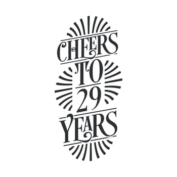 29 years vintage birthday celebration, Cheers to 29 years vector