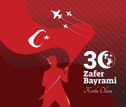 special design template for turkish independence zafer bayrami vector