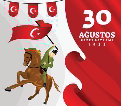 special design template for turkish independence zafer bayrami vector