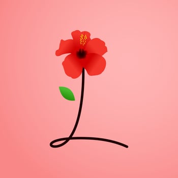 Initial L Shoe Flower vector