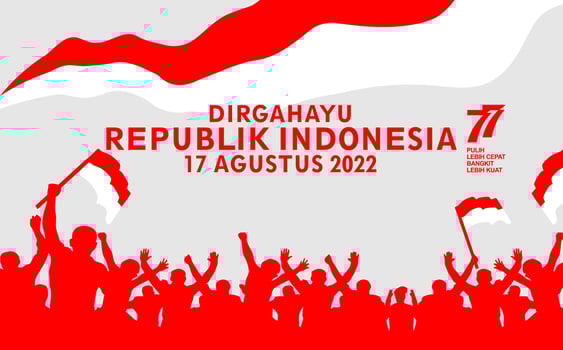 Happy Republic of Indonesia, background August 17th, Indonesia's birthday, Independence Day vector