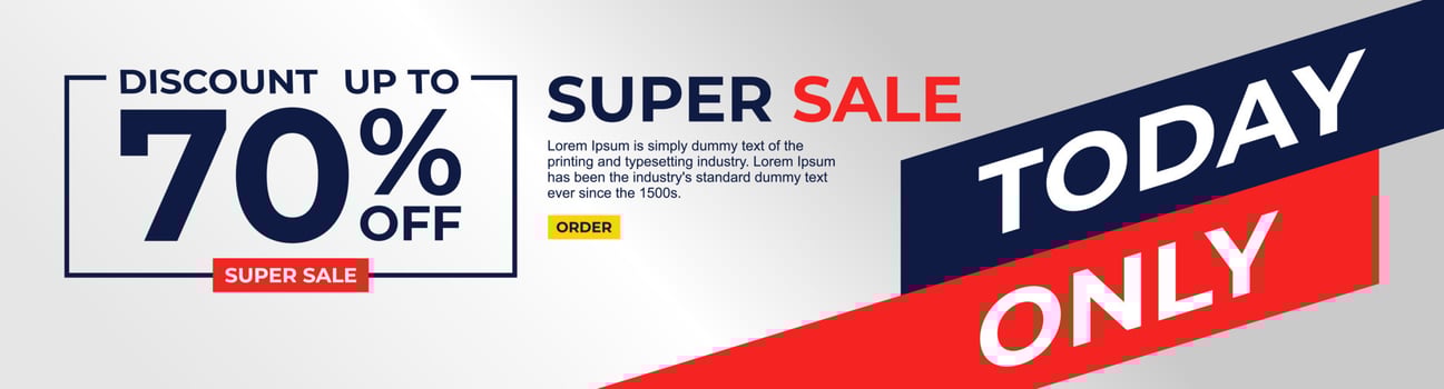Sale banner design with discount. Flash sale vector template.