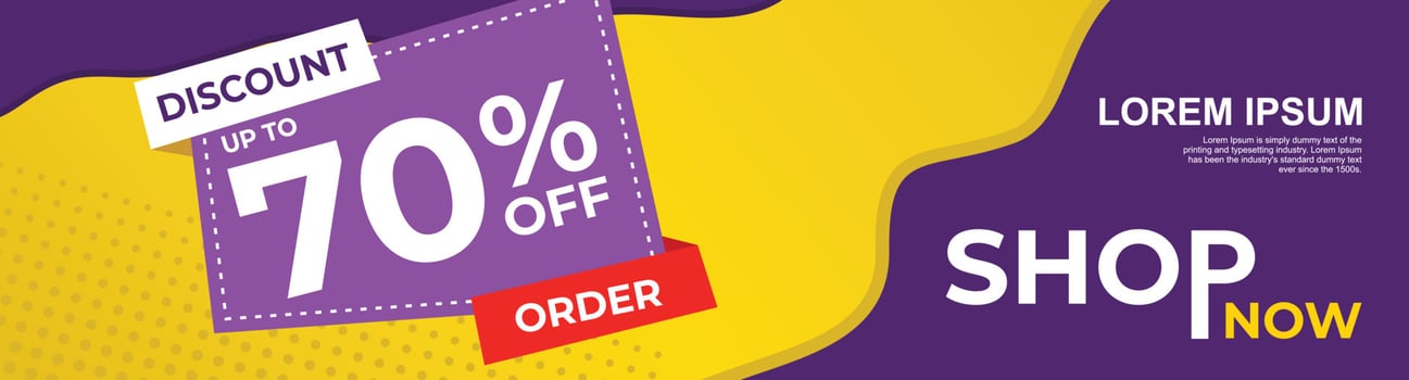 Sale banner design with discount. Flash sale vector template.