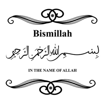 Bismillah, in the name of Allah vector