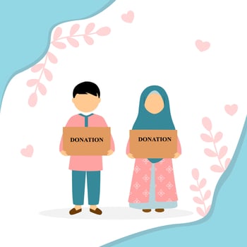 illustration of muslim giving donation vector