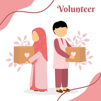 illustration of muslim giving donation vector