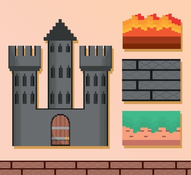 pixel art icons vector