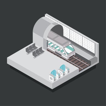 train in metro station vector