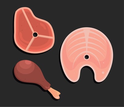 set food meat vector