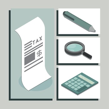 tax day icons collection vector