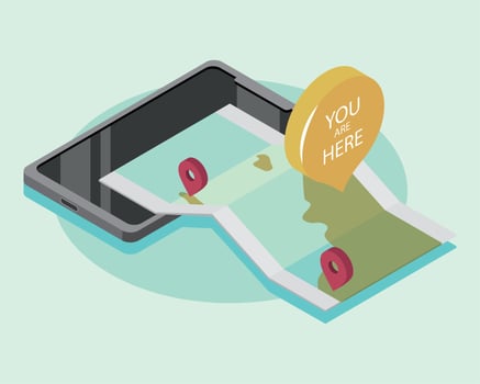 you are here gps mobile vector