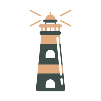 lighthouse icon flat vector