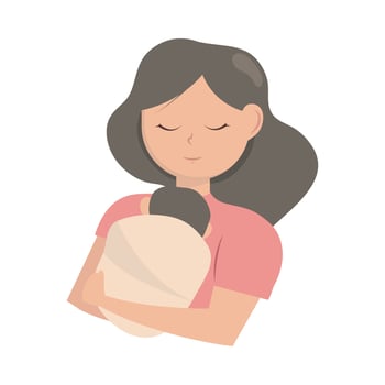 mother carrying a baby vector