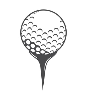 golf ball on tee vector