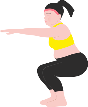 Fat women cardio exercises and fitness training. Concept for weight loss of fat burning png