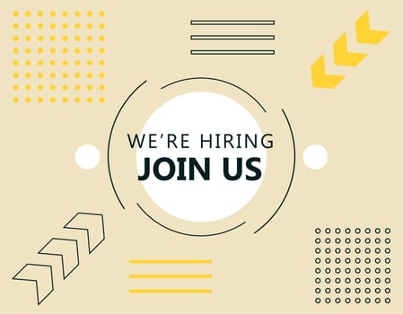 join us lettering poster vector