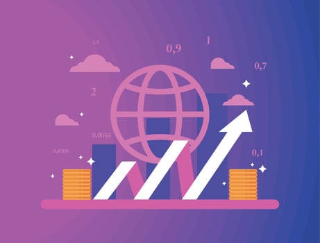 profit infographic with sphere vector