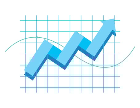 blue statistics arrow vector