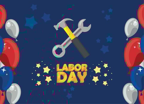 happy labor day postcard vector