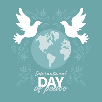 day of peace lettering poster vector