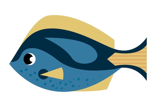 blue fish sealife animal vector