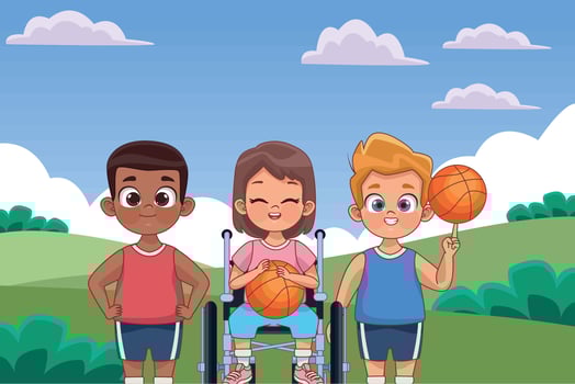 girl on wheelchair vector