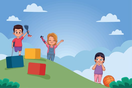 kids inclusion design vector