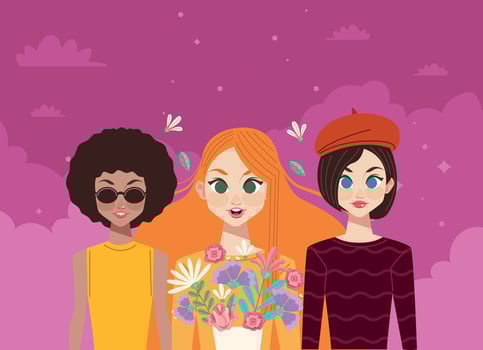 women group of friends vector