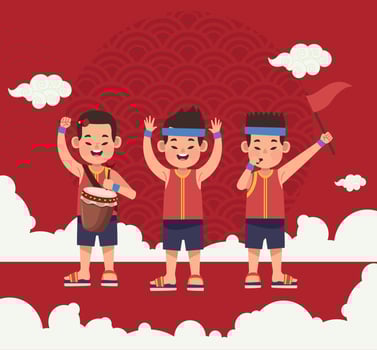 chinese persons celebrating vector