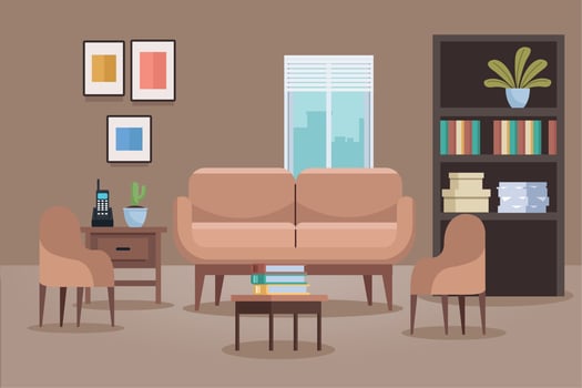elegant office livingroom vector