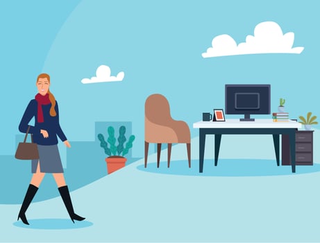 businesswoman in the office vector
