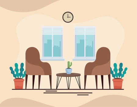 office livingroom workplace vector