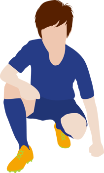 Cartoon football soccer player man in action png