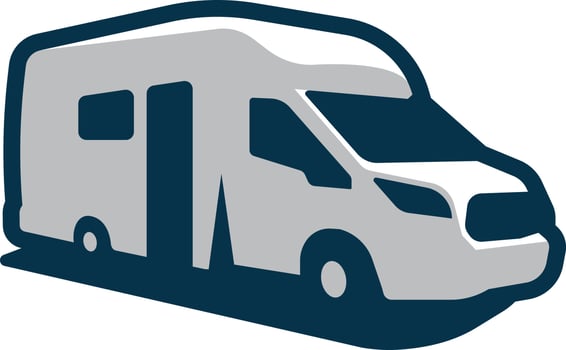 A simple three dimensional icon of RV vector