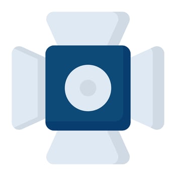 studio light flat icon , photography and digital art flat vector design