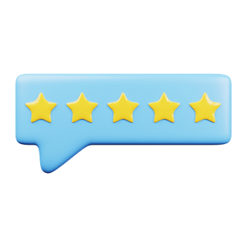 Five stars rating 3D Render png